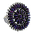 Magenta Turquoise Needlepoint Siver Jewelry Ring Size 6-1/4 AX88726